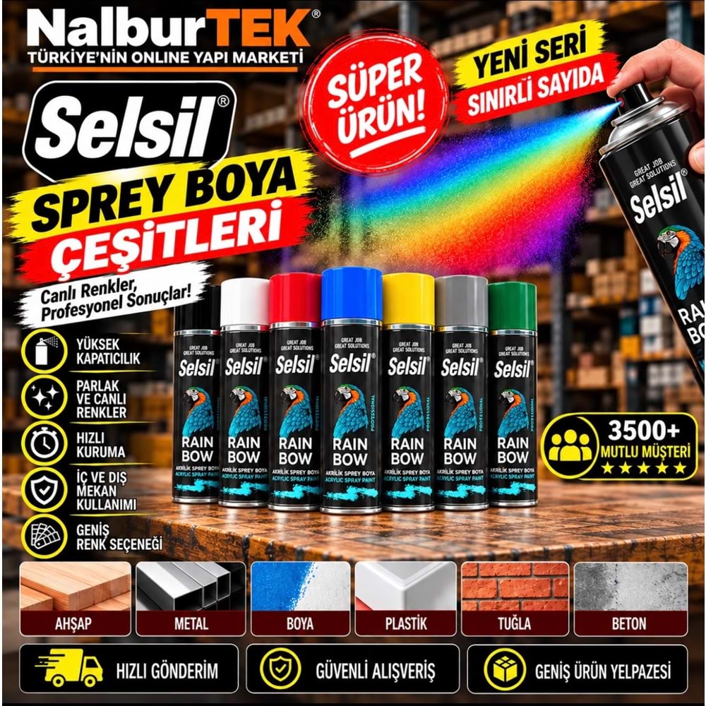 Selsil Sprey Boya Buzdolabı Beyazı 400ml RAL9003