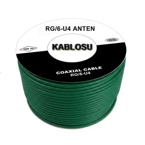 Uydu Anten Kablosu Yeşil RG6-U6 100 mt