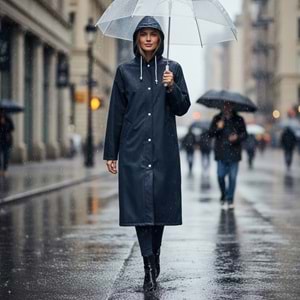 Pvc Lüks Yağmurluk Pardesü Tipi Lacivert